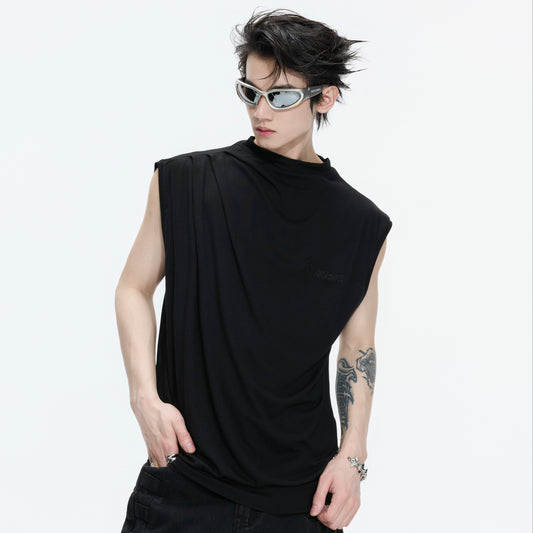 Embroidery Stretch Oversize Sleeveless T-Shirt WN26990