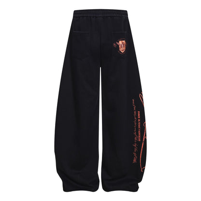 Print Barrel Leg Sweatpants WN26065