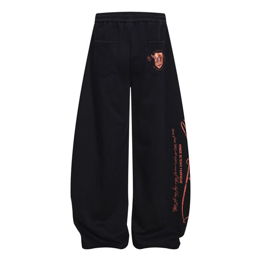 Print Barrel Leg Sweatpants WN26065