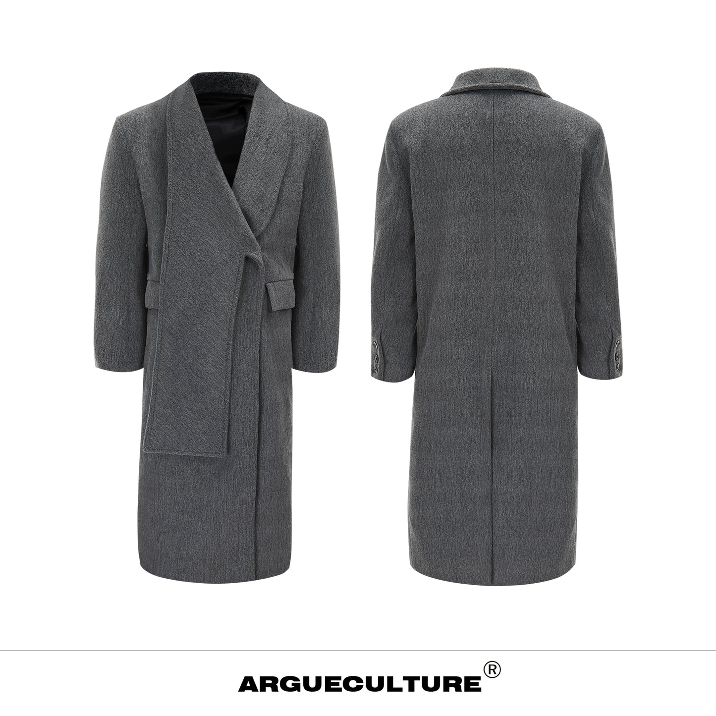 Metal Strap Wool Oversize Long Coat WN11762