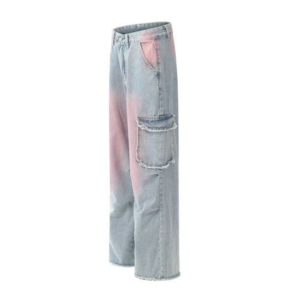 Washed Straight Denim Jeans WN11036