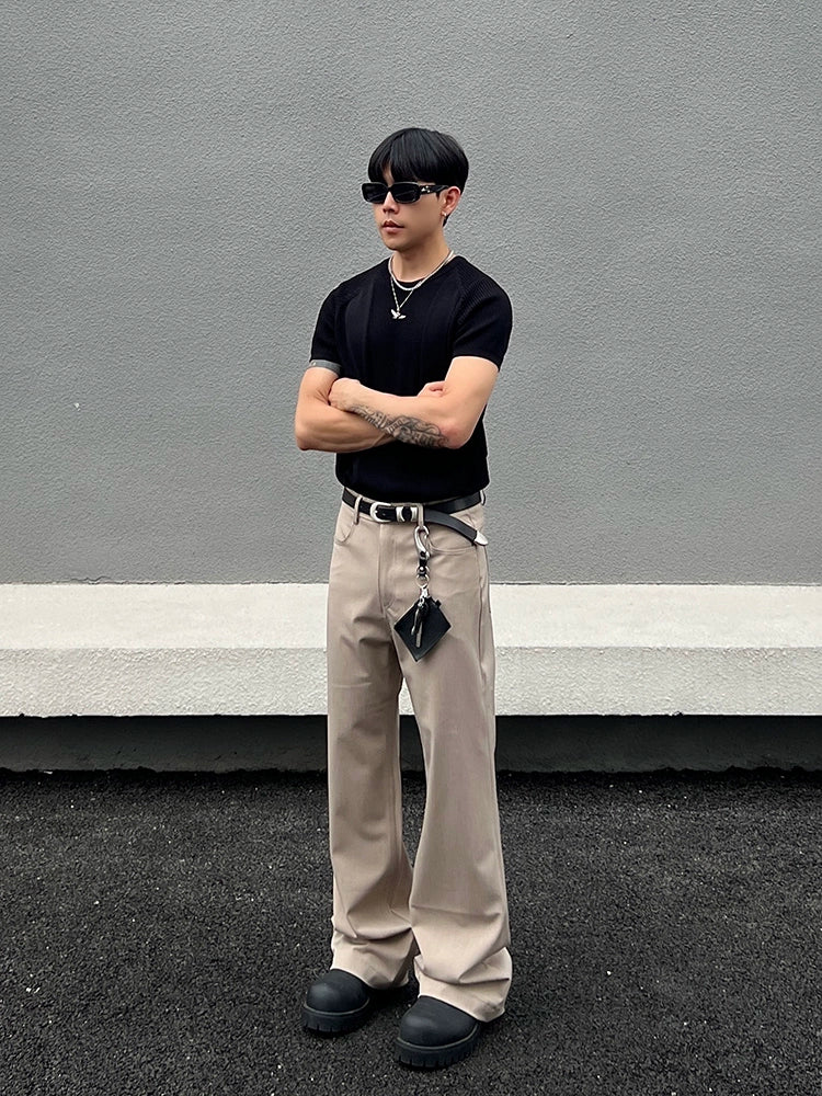 Minimal Draping Design Flare Pants WN19457