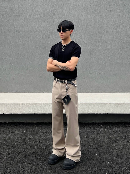 Minimal Draping Design Flare Pants WN19457