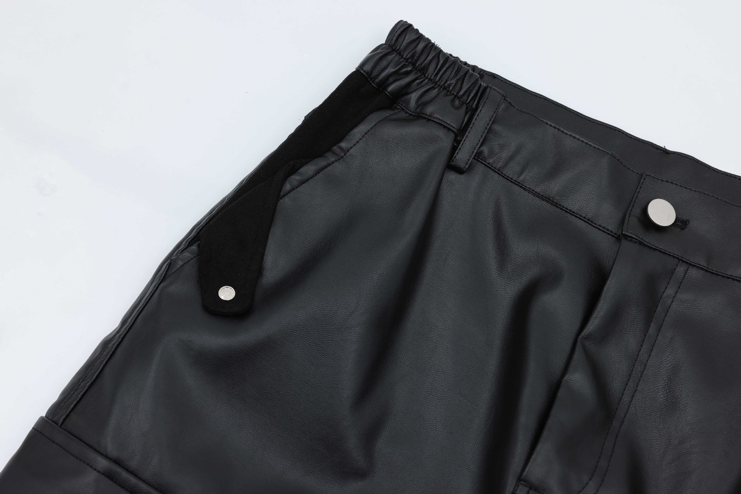 PU Leather Wide-Leg Cargo Pants WN11265