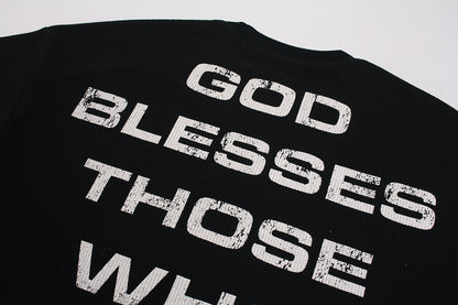 Cross Letter Print Long Sleeve T-Shirt WN25983