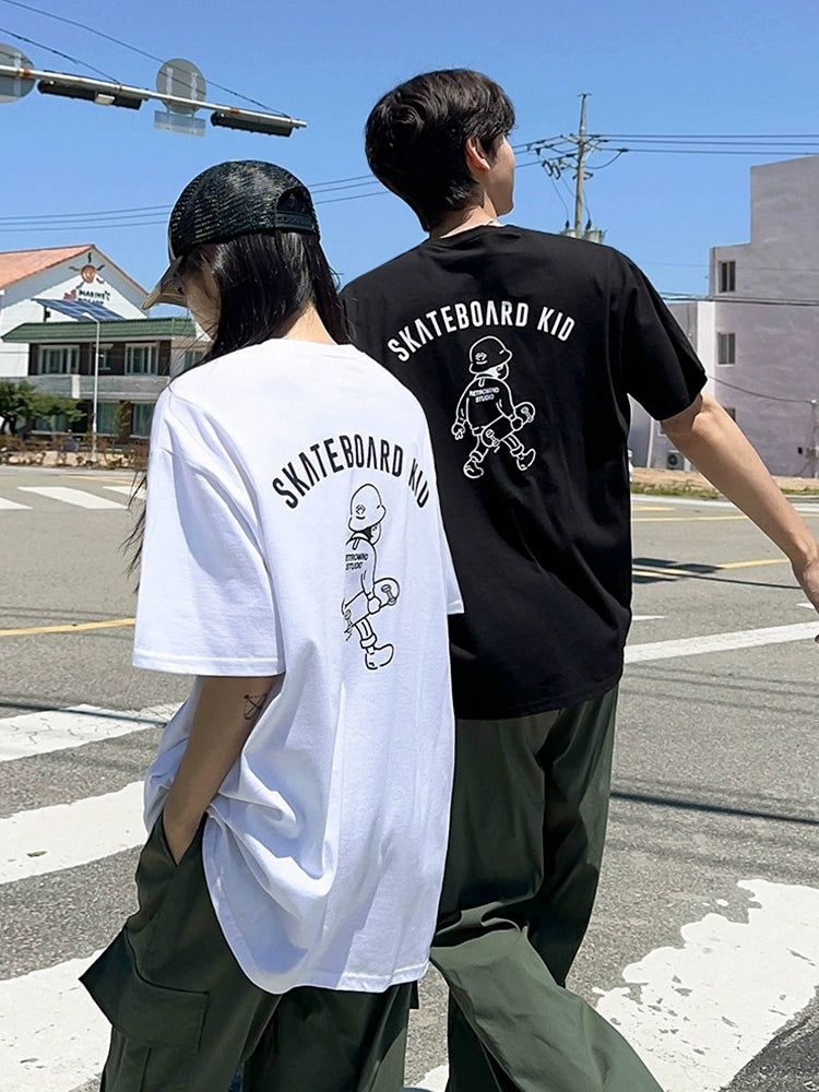 Cartoon Print Oversize Short Sleeve T-Shirt WN20255