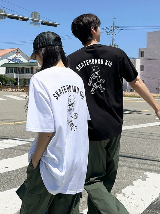 Cartoon Print Oversize Short Sleeve T-Shirt WN20255