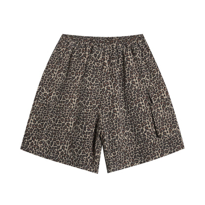 Leopard Print Wide Leg Half Pants WN18539