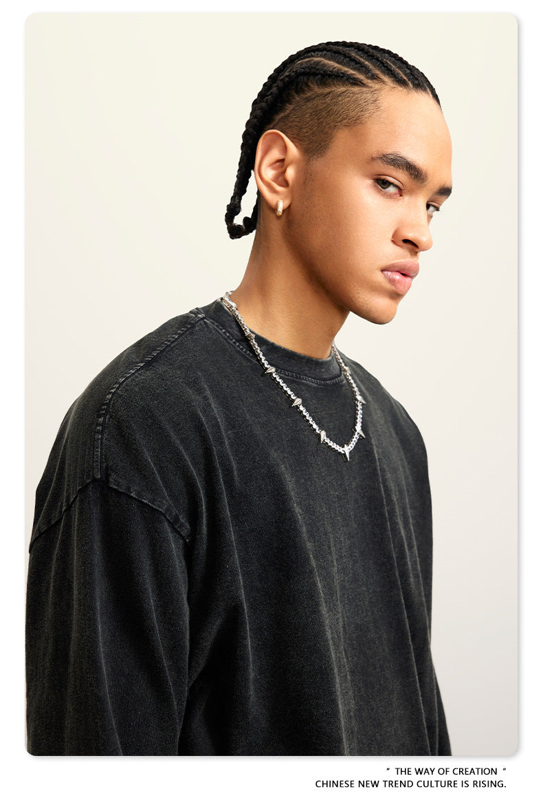 Oversize Washed Long-sleeve t-shirt WN6053