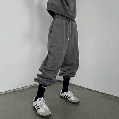 Oversize Embroidery Sweatshirt & Side Tape Sweatpants Setup WN10777