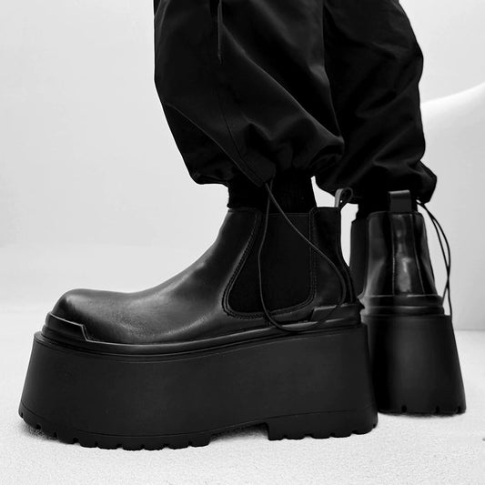 Thick Sole PU Leather Boots WN21273