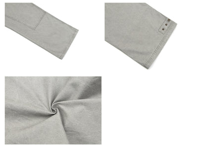 Washed Double Knee Wide Leg Cargo Pants WN26238