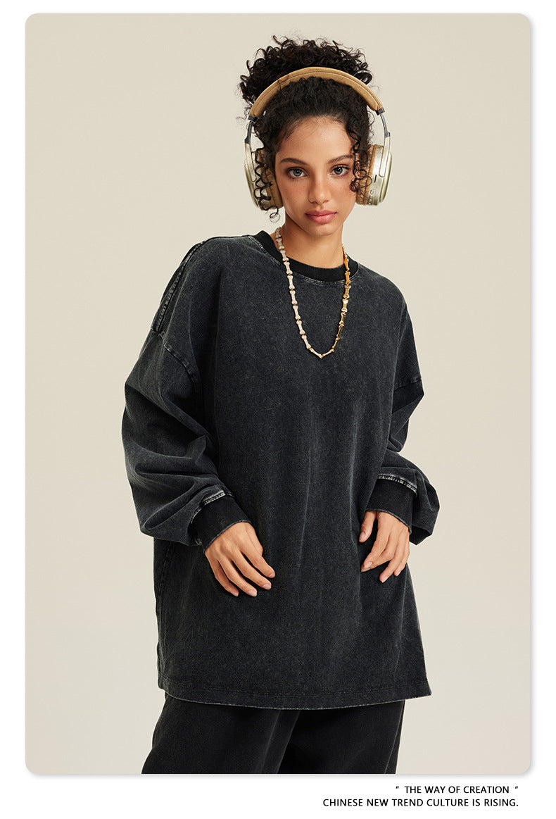 Oversize Washed Long-sleeve t-shirt WN6053