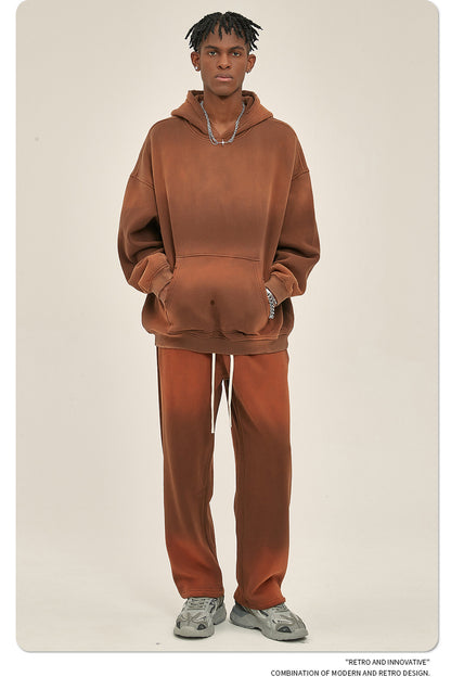 Fleece Lining Spray-dye Damage Oversize Hoodie WN9969-K