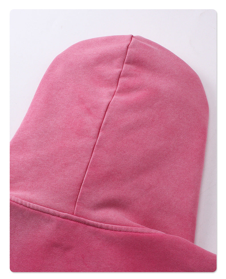 Spray-Dye Washed Oversize Zipper Hoodie WN10009