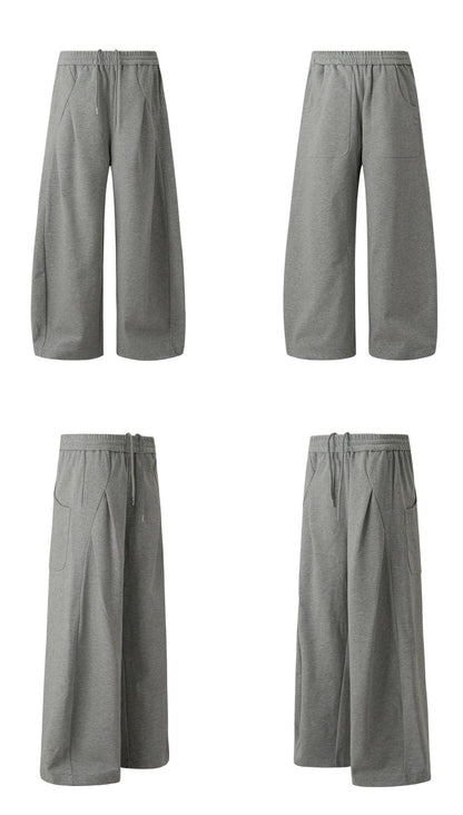 Curved Wide Leg Sweat Pants WN26409