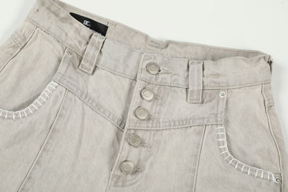 Panel Curved Wide Leg Cargo Pants WN25900