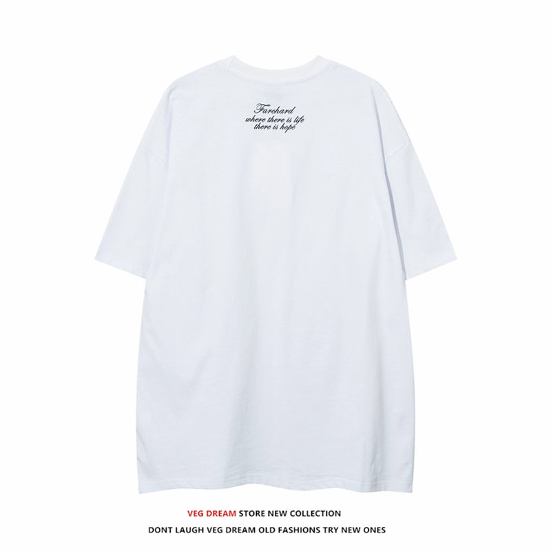 Oversize Denim Patch Short-sleeve T-shirt WN5494