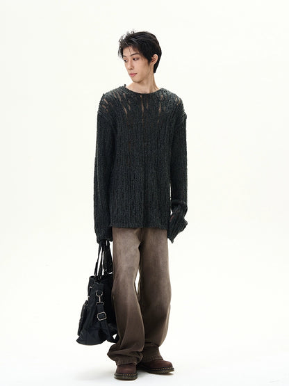 Hollow-Out Oversize Cable Knit Sweater WN9502