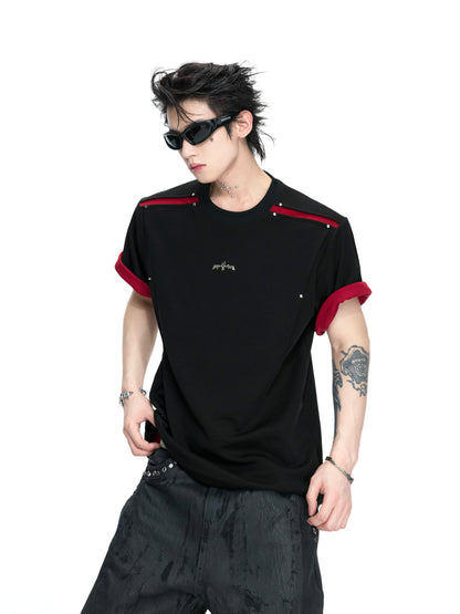 Contrast Panel Boxy Short Sleeve T-Shirt WN26984
