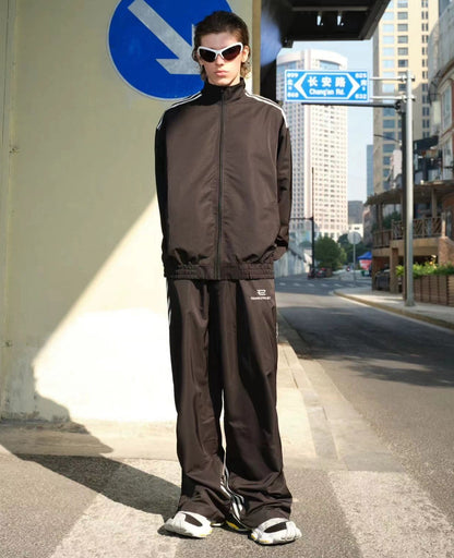 Stripe Oversize Nylon Jacket & Stripe Sporty Pants Setup WN21303