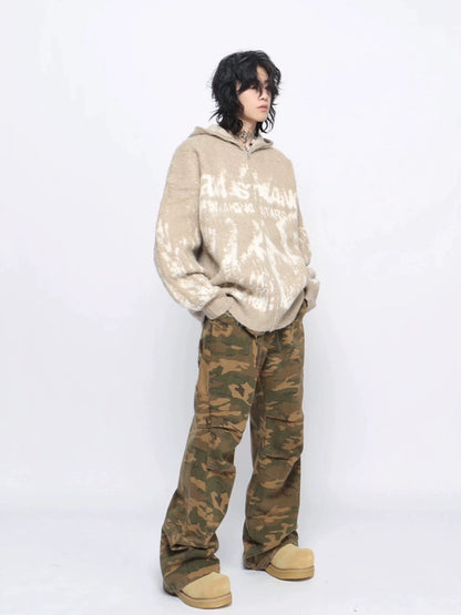 Oversize Shaggy Hooded Knit Cardigan WN10922