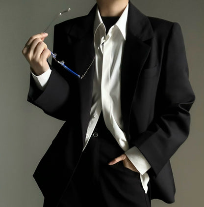 Oversize Structured Shoulder Tailored Jacket WN23126