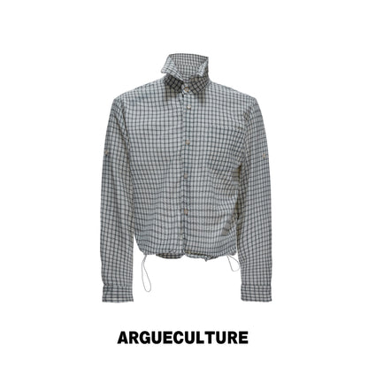 Textured Plaid Drawstring-Hem Jacket WN27041