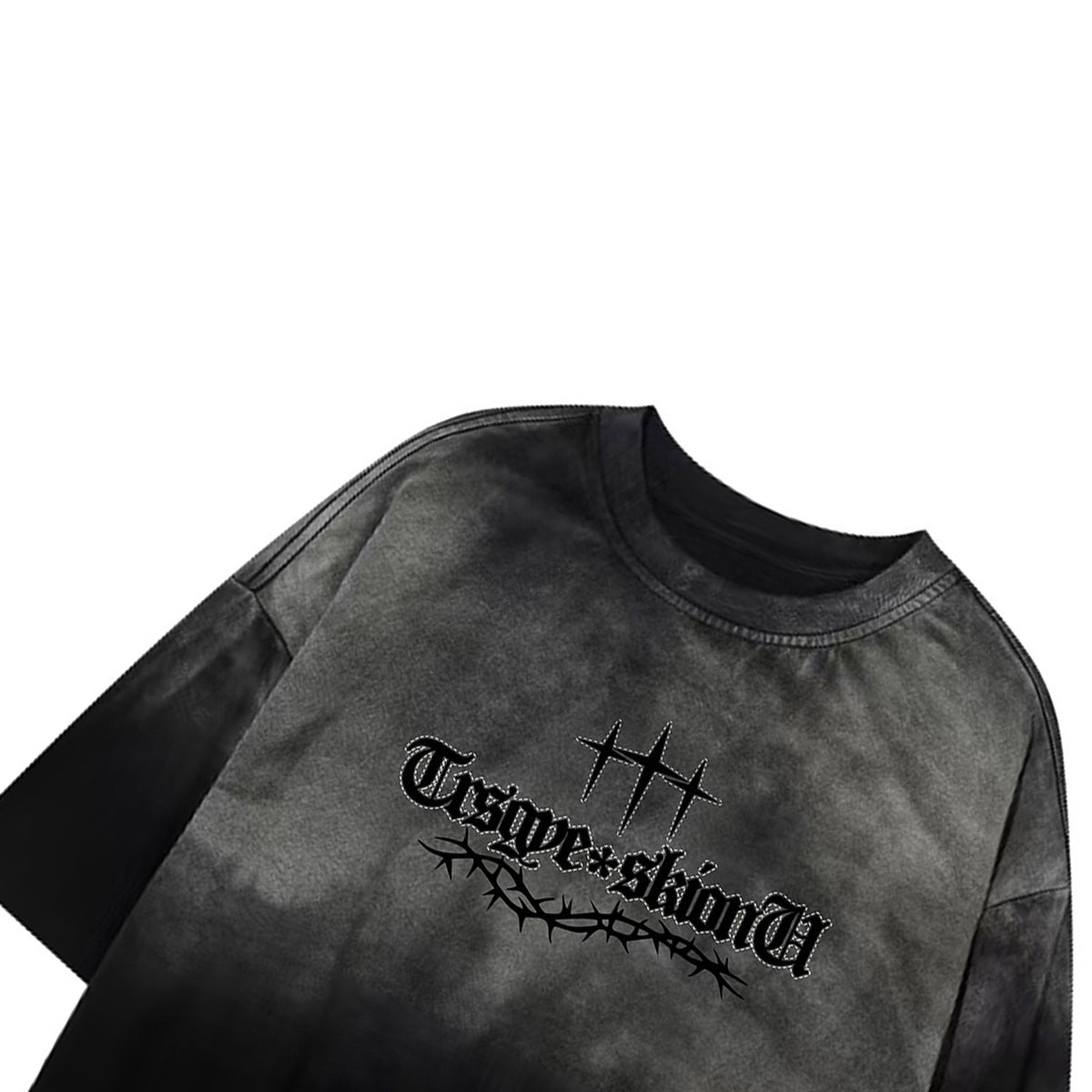 Gradient Thorn Logo Print Short Sleeve T-Shirt WN25806