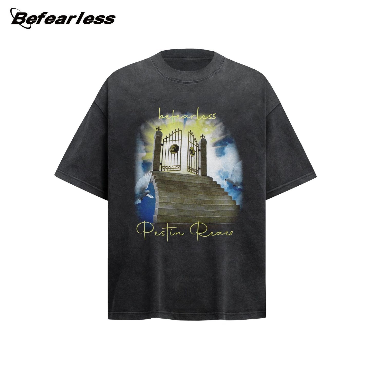Washed Graphic Print Heavyweight Oversize Short Sleeve T-Shirt WN26228