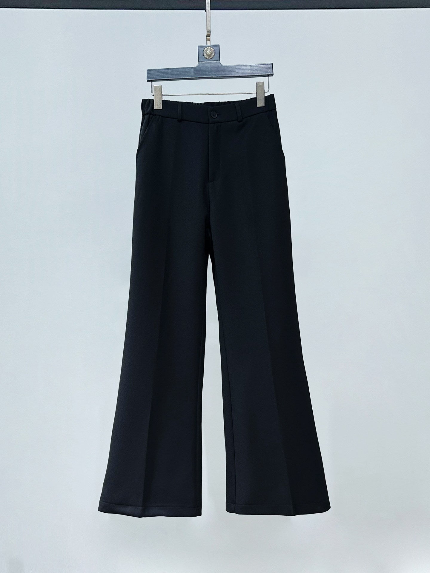 Standing-Collar Short Tailored Jacket & Flare Trousers Setup WN23878