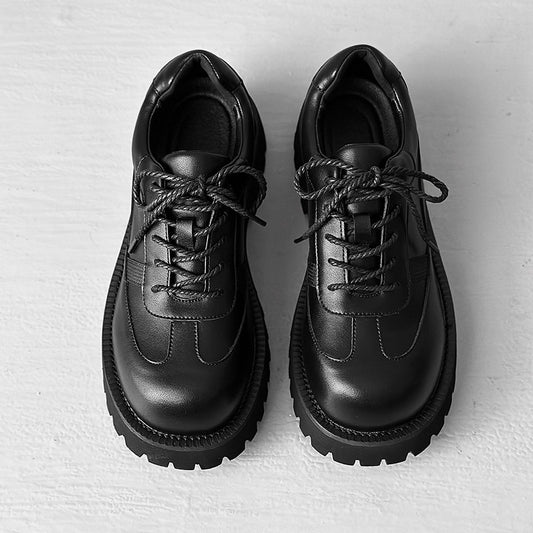 Lace Up Thick Sole PU Leather Shoes WN24505