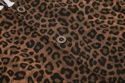 Leopard Heart Patch Short Sleeve Shirt WN25556