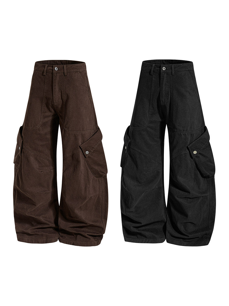 Multi Pocket Panel Wide Leg Cargo Pants WN24170