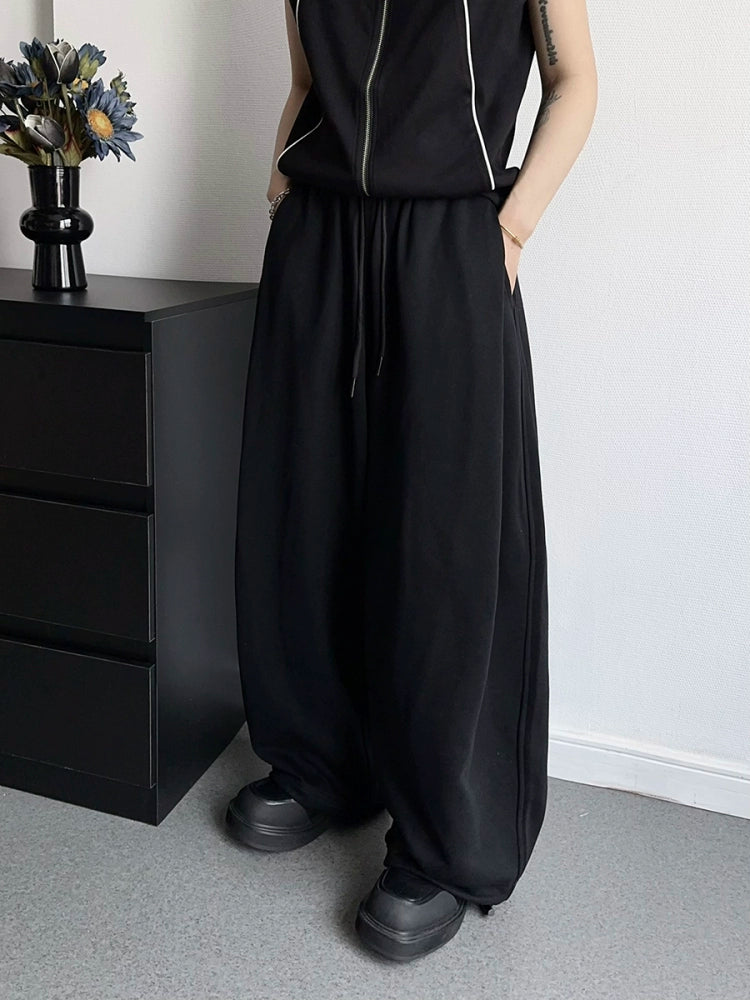 Sporty Wide Leg Sweat Pants WN19371