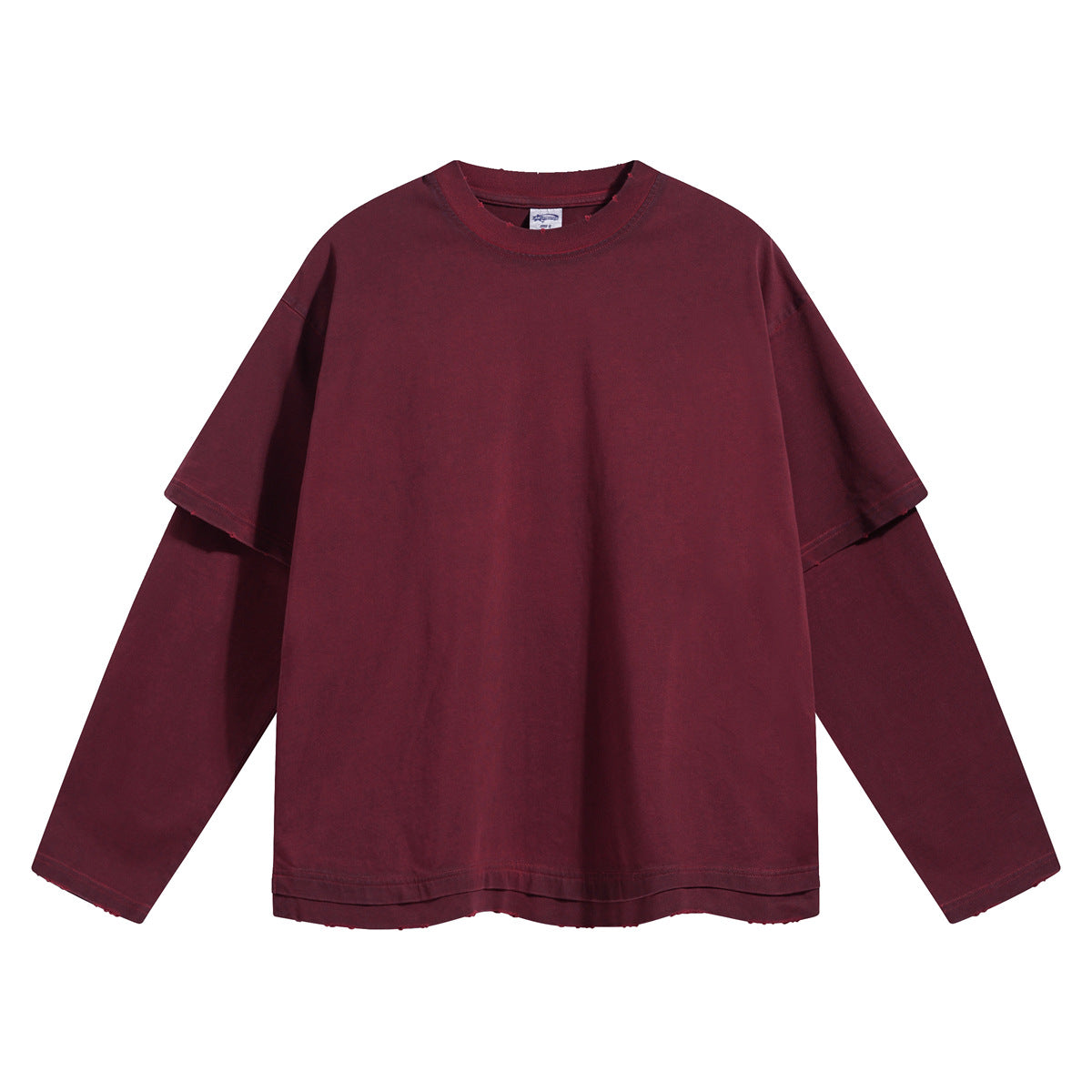 Fake Layered Round Neck Long Sleeve T-Shirt WN7811