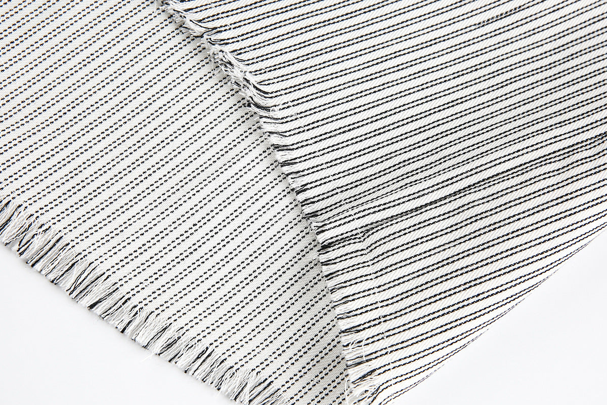 Graphic Print Stripe Frayed Long Sleeve Shirt WN23042