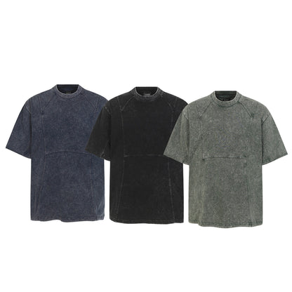 Washed Damage Pure Cotton Short Sleeve T-Shirt WN23055