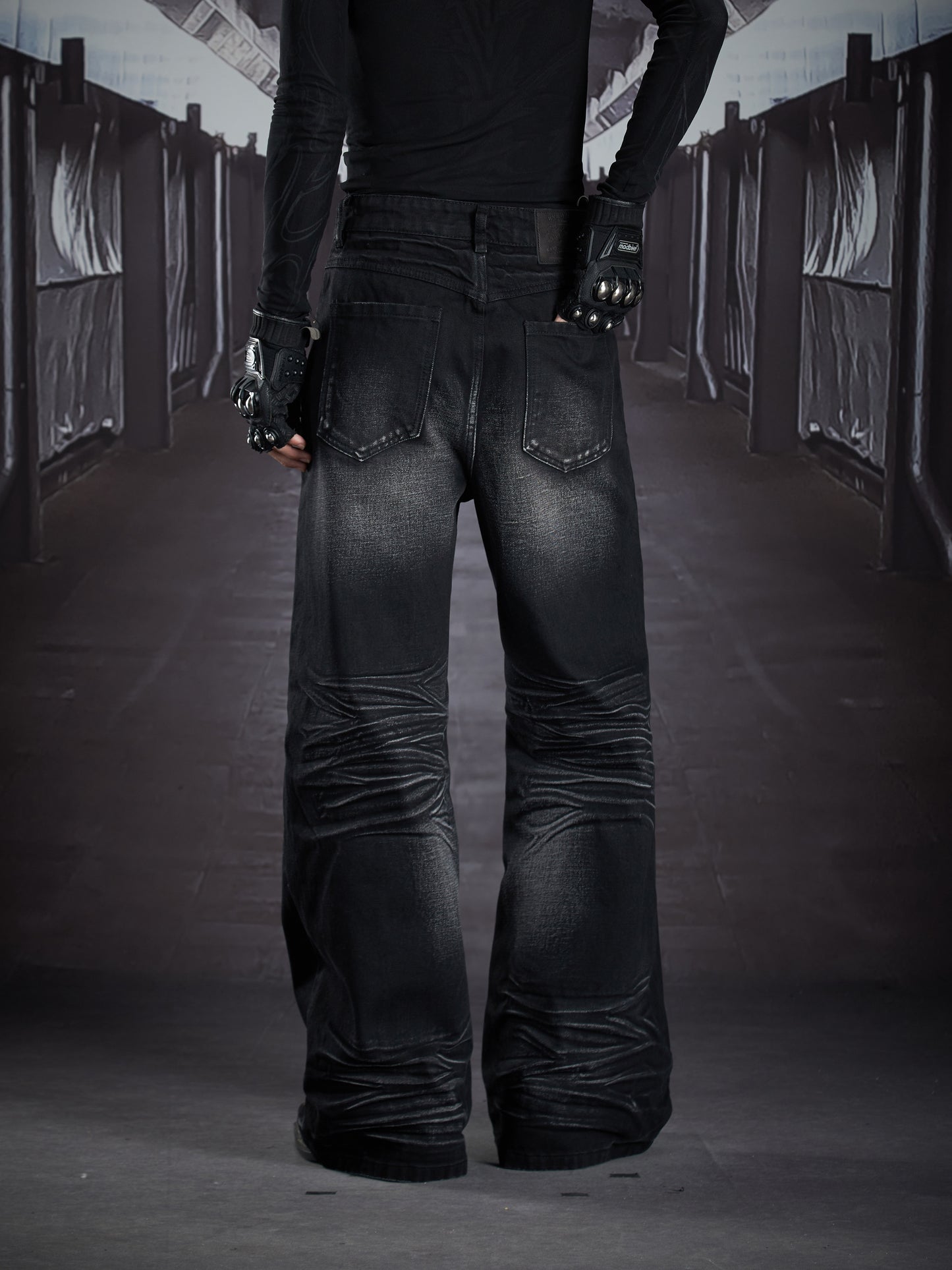 Art Whisker Honeycomb Wash Straight Denim Jeans WN22906