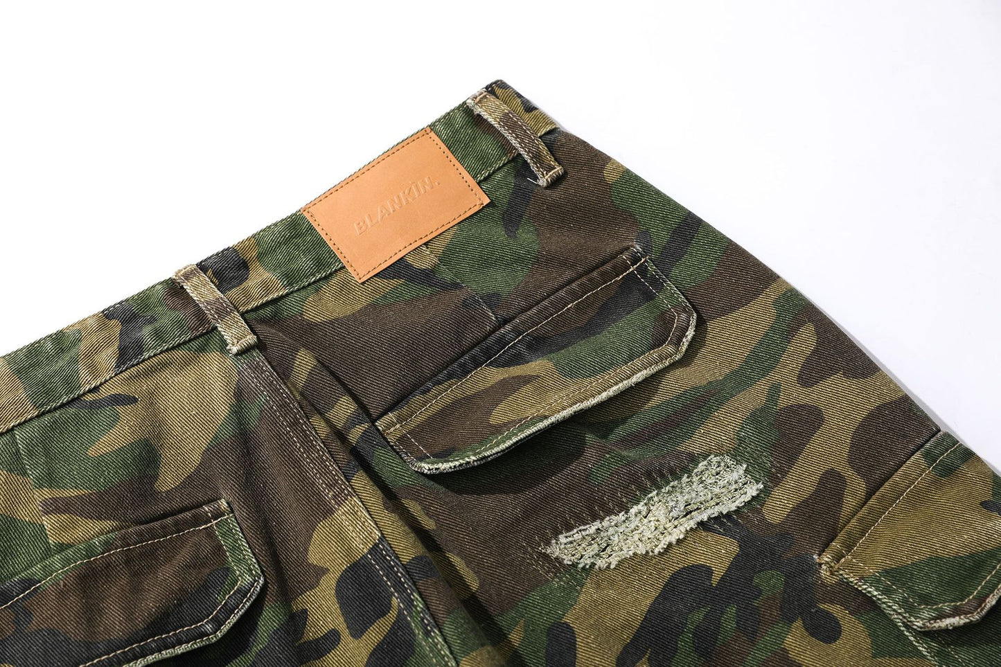 Camo Workwear Denim Wide Leg Short Pants WN25677