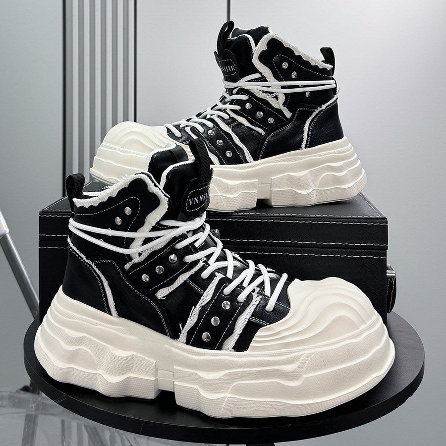 Studs Lace Up Platform Chunky Sole Sneaker WN24650