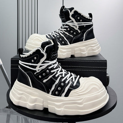 Studs Lace Up Platform Chunky Sole Sneaker WN24650