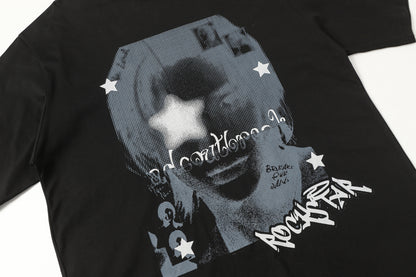 Oversize Portrait Print Short Sleeve T-Shirt WN25380