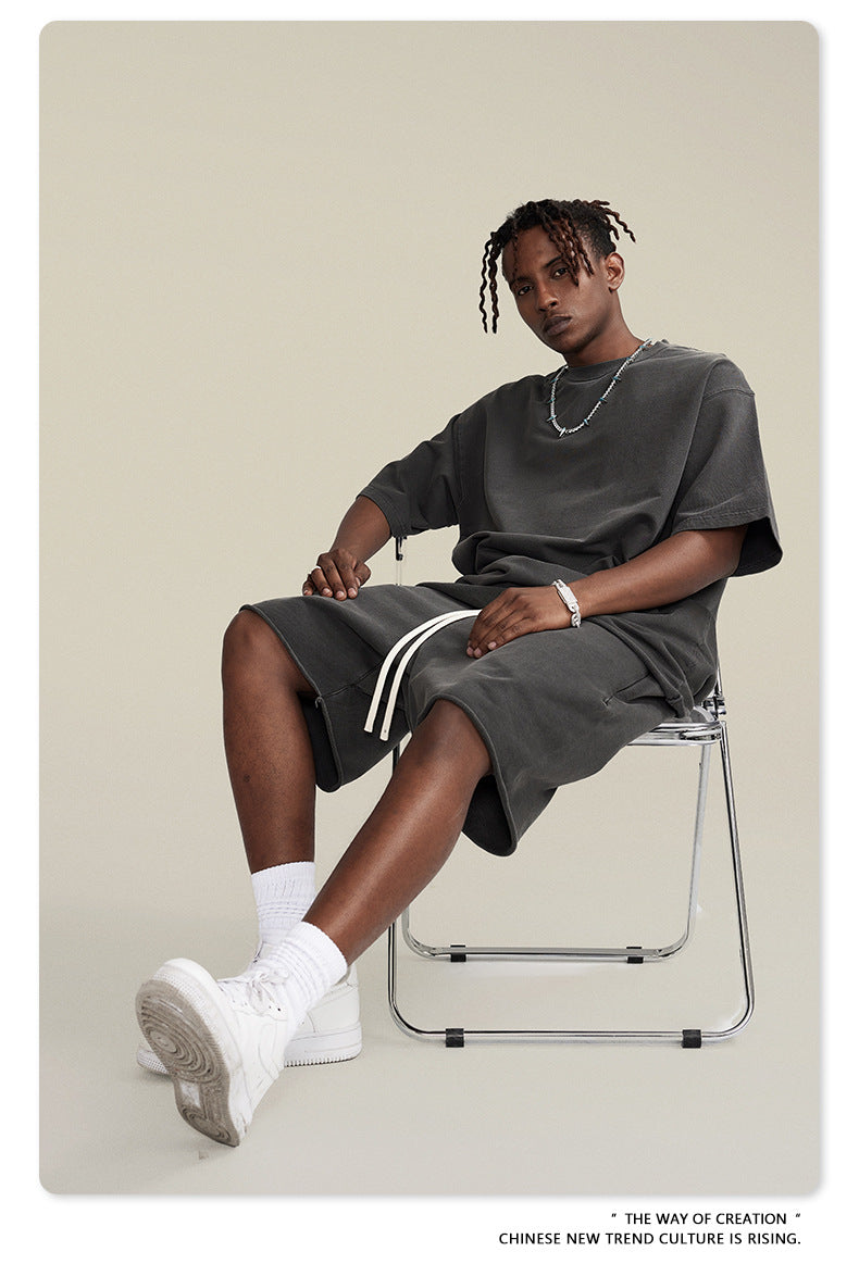 Water Washed Heavyweight Oversize Short Sleeve T-Shirt WN6077