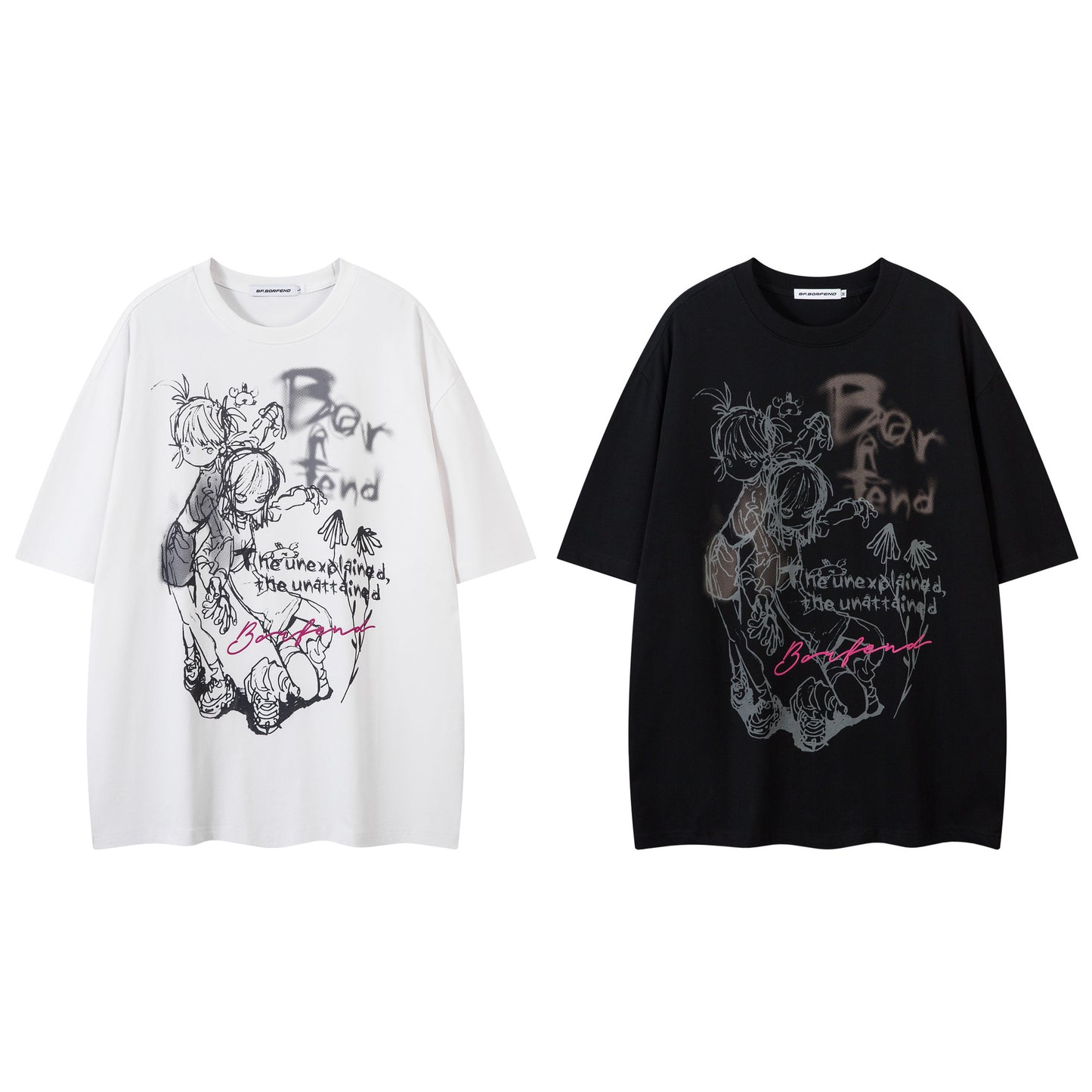 Illustration Graffiti Letter Short Sleeve T-Shirt WN25430