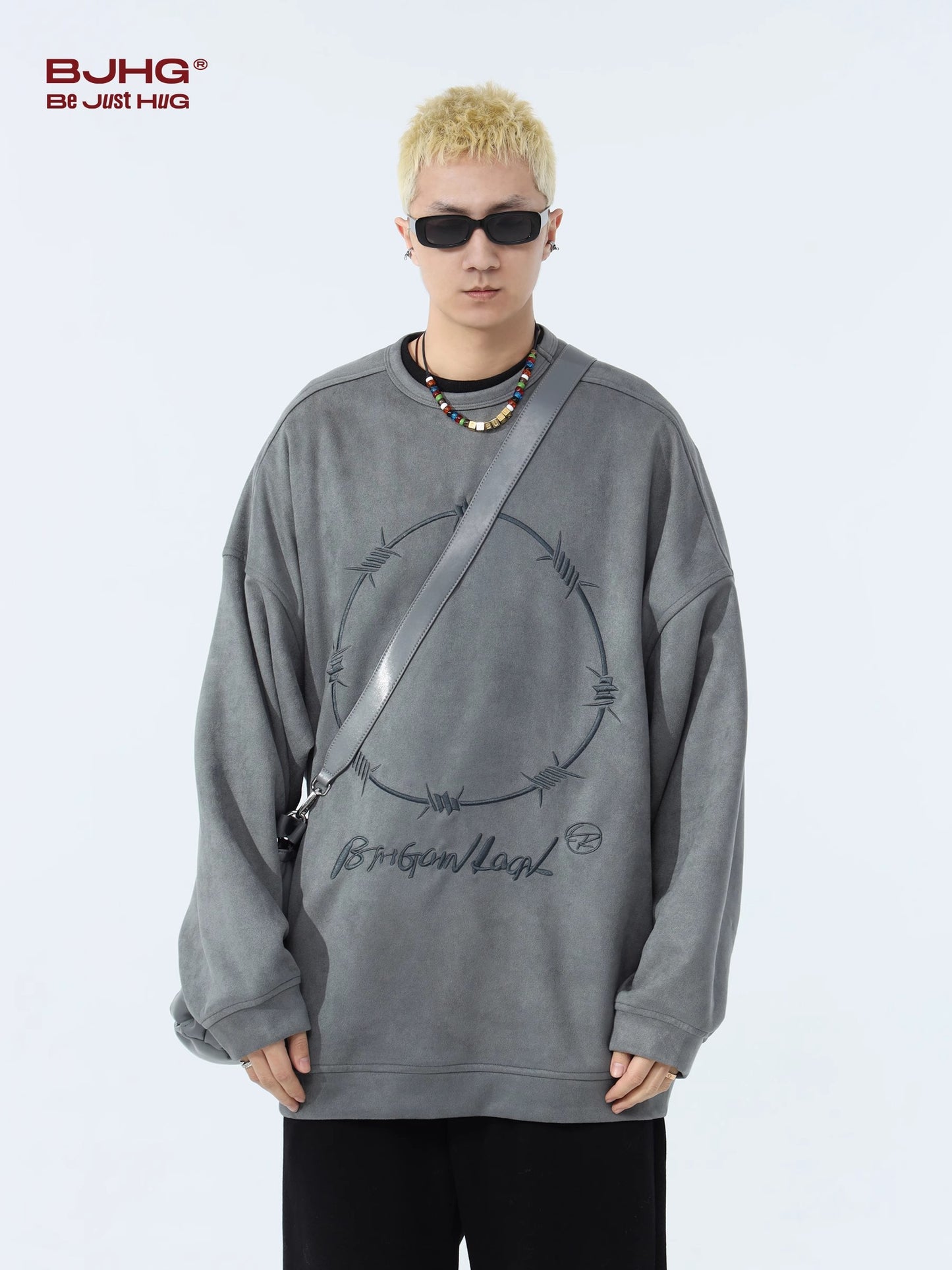 Suede Oversize Pullover Sweatshirt WN9747