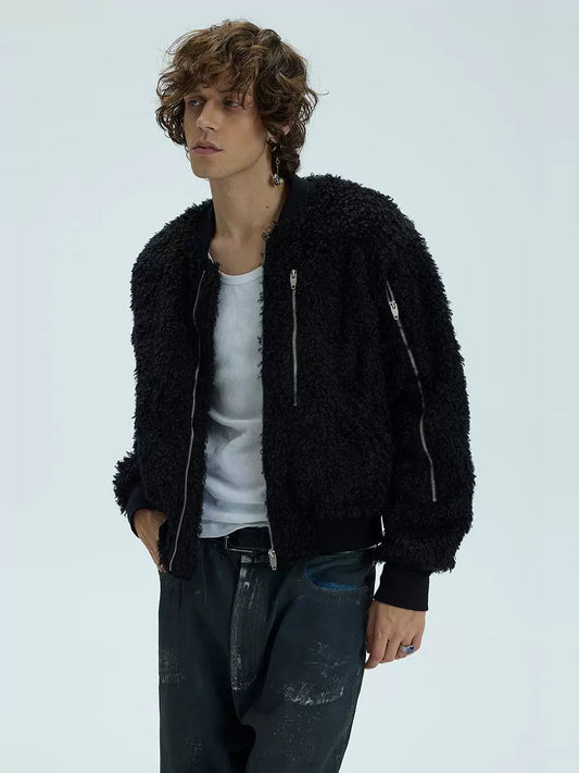 Thick Fake Fur Zipper Jacket WN9096