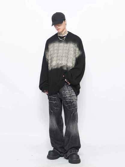 Washed Oversize Knit Sweater WN10893