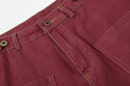 Washed Paint Studs Wide Leg Pants WN25542