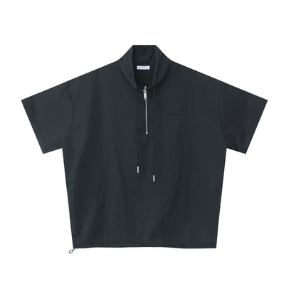 Half Zip Short Sleeve T-Shirt & Half Pants Setup WN24901